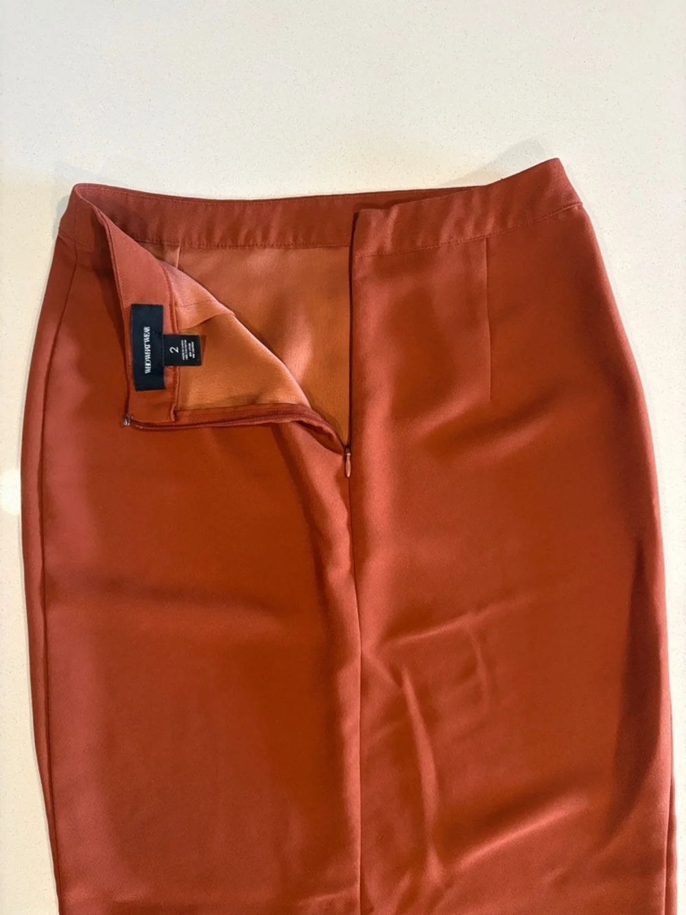 Who What Wear Rust Pencil Skirt - Picture 3 of 5